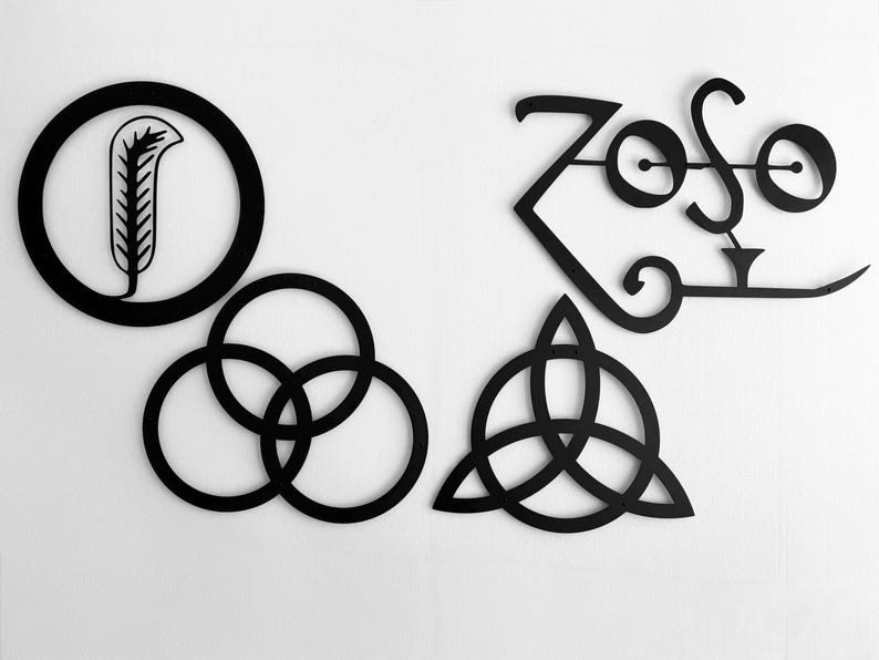 Led Zeppelin Symble Led Zeppelin Symbols Metal Wall Art, Rock Music Decor - Etsy