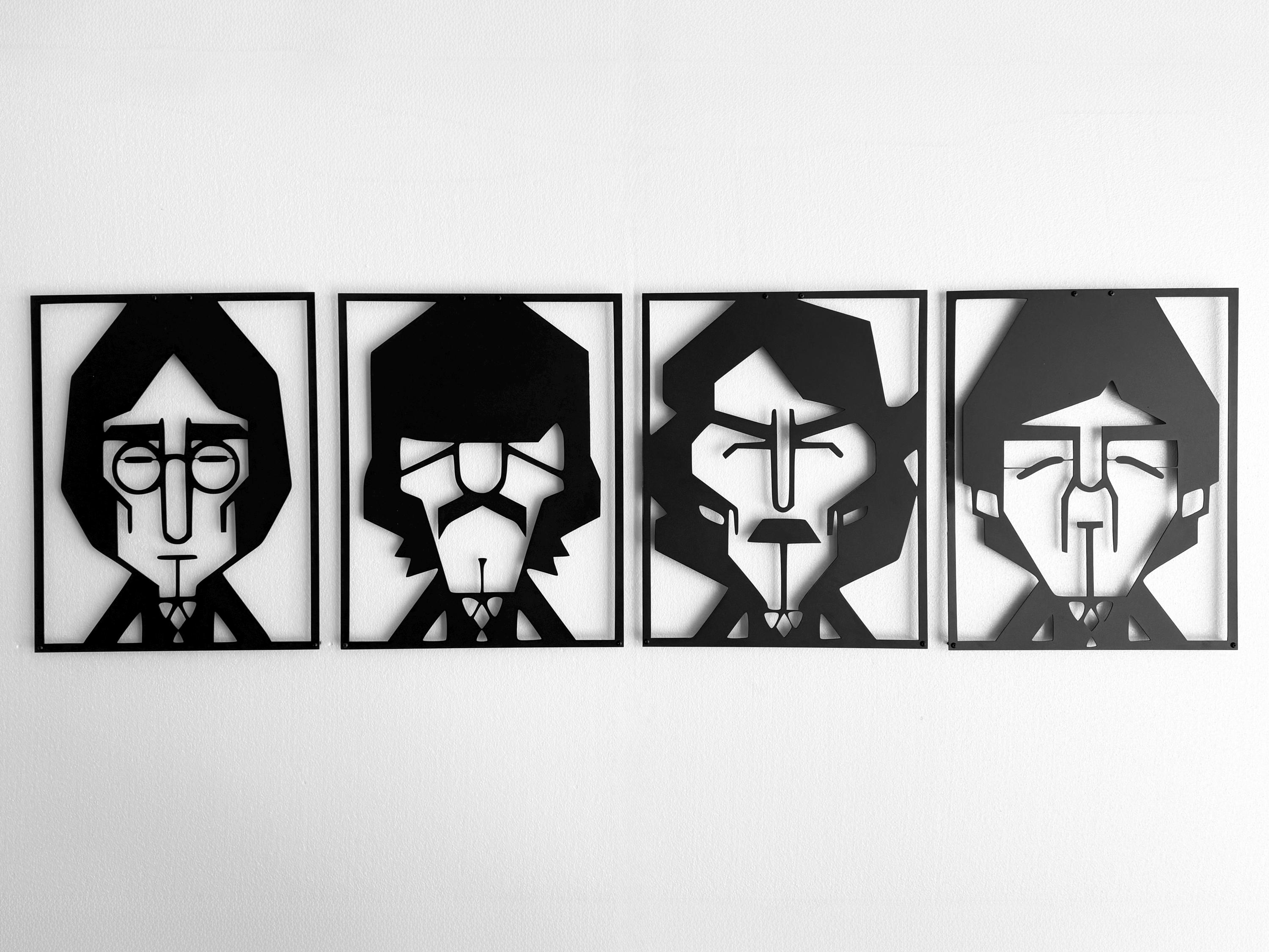 The Beatles Metal Wall Art Set: 1960s Music Studio Decor - Etsy