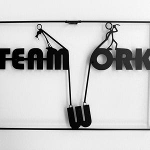Teamwork Metal Wall Art: Modern Office Decor, Business Gift image 10