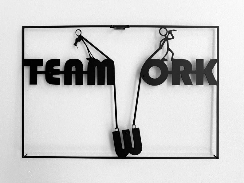 Teamwork Metal Wall Art: Modern Office Decor, Business Gift image 10