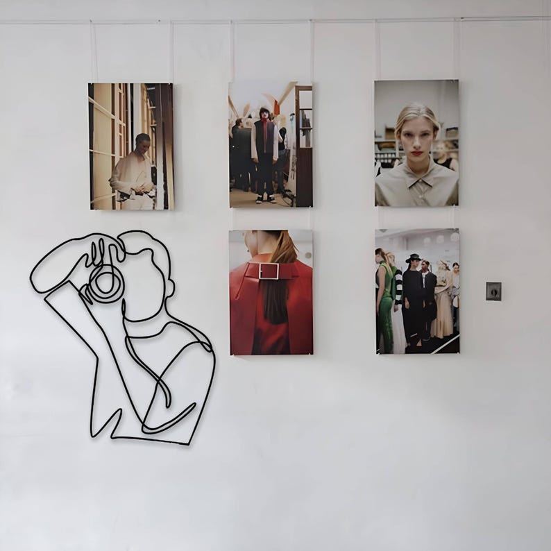 Photographers Metal Line Art, Photographer Man Art, Cameraman Figure