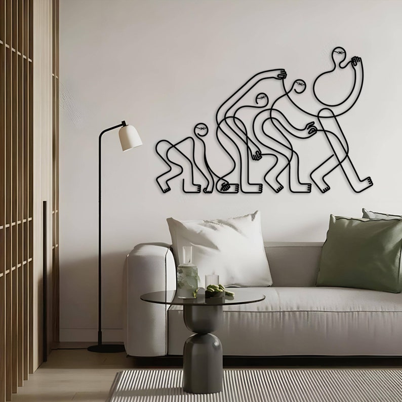 Human Evolution Metal Wall Art: Darwin Theory Decor - Etsy