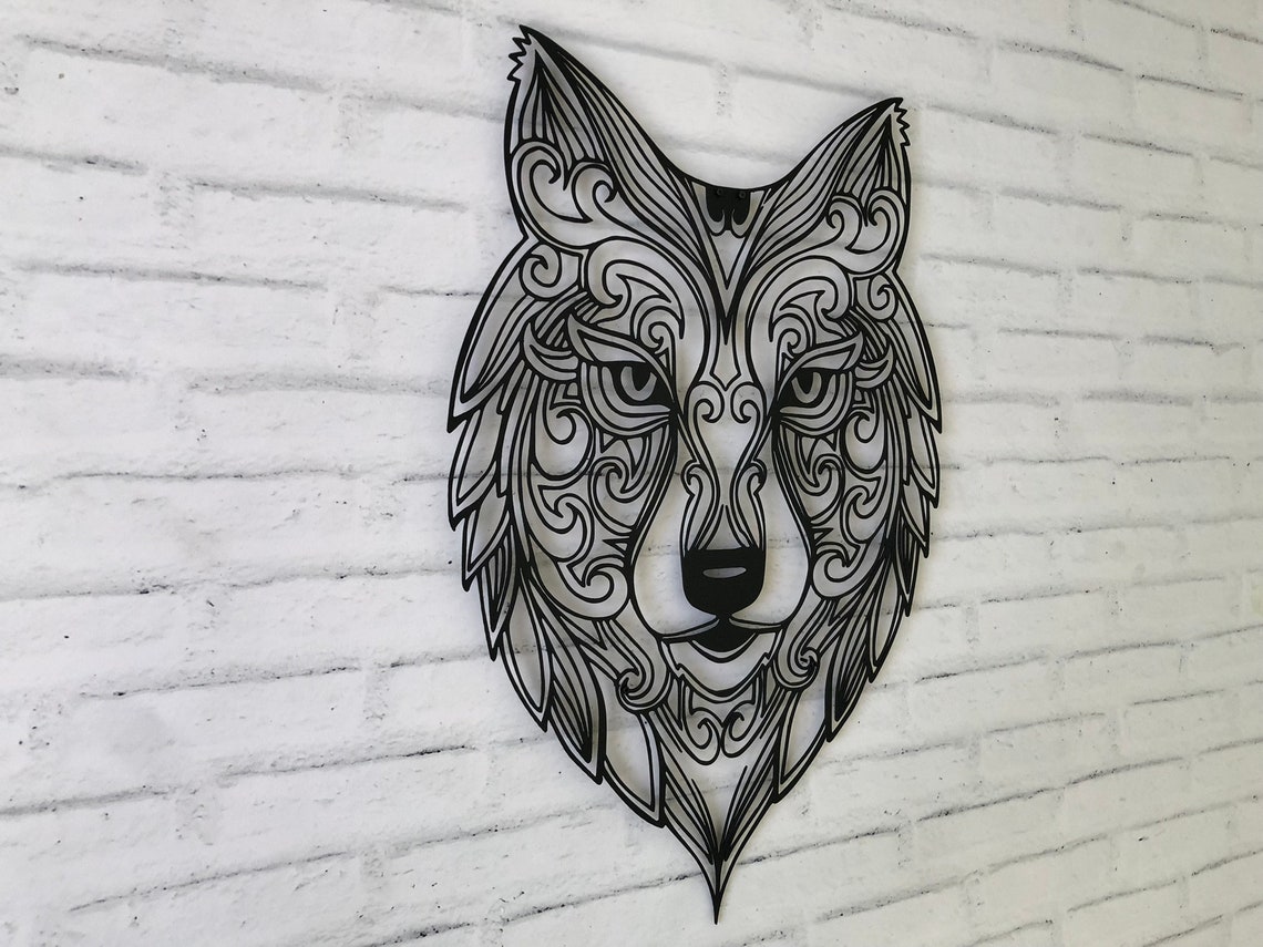 Wolf Metal Wall Art Metal Wolf Head Art Wolf Gifts Metal Etsy