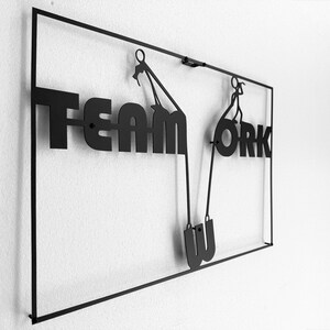 Teamwork Metal Wall Art: Modern Office Decor, Business Gift image 6