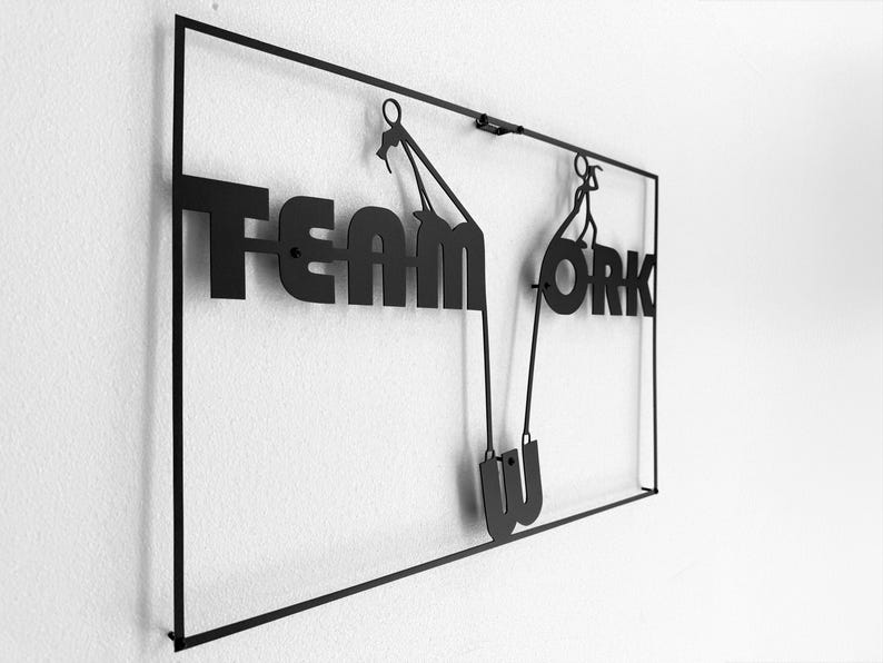 Teamwork Metal Wall Art: Modern Office Decor, Business Gift image 6