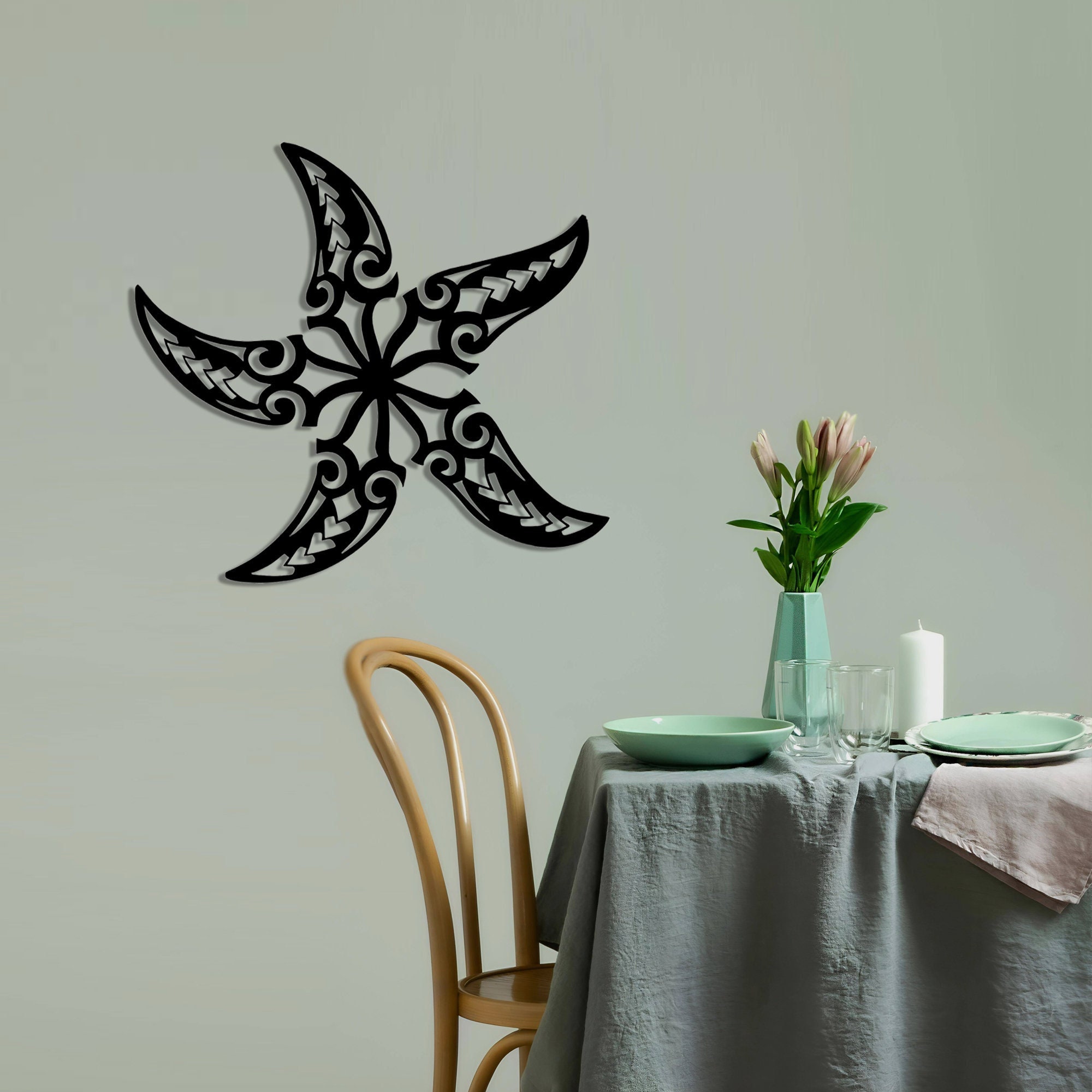 Starfish Metal Wall Art: Coastal Nautical Decor - Etsy