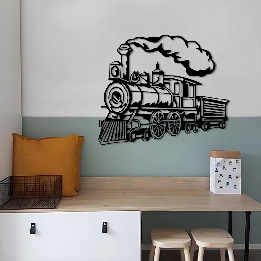 Steam Train Metal Wall Art: Nostalgic Locomotive Decor - Etsy