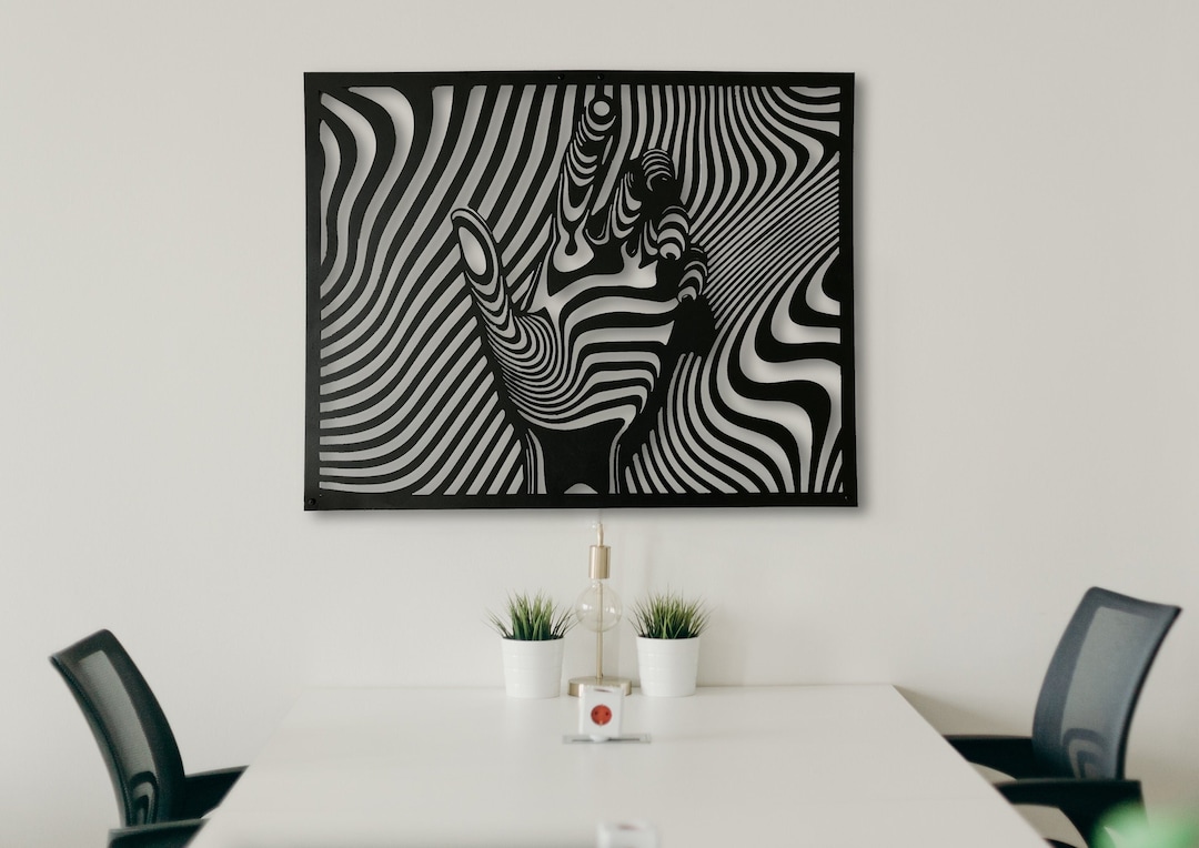 Metal Hand Wall Art, Abstract Wall Art, Metal Wall Sculpture, Abstract Hand Painted Art