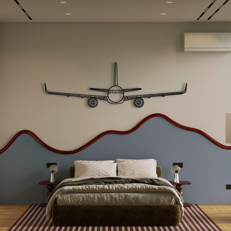 Airplane Metal Sign, Gift for Pilot, Plane Silhouette Art, Aviation Wall Art, Unique Office Decor, Aircraft Metal Decor, Mancave Wall Decor