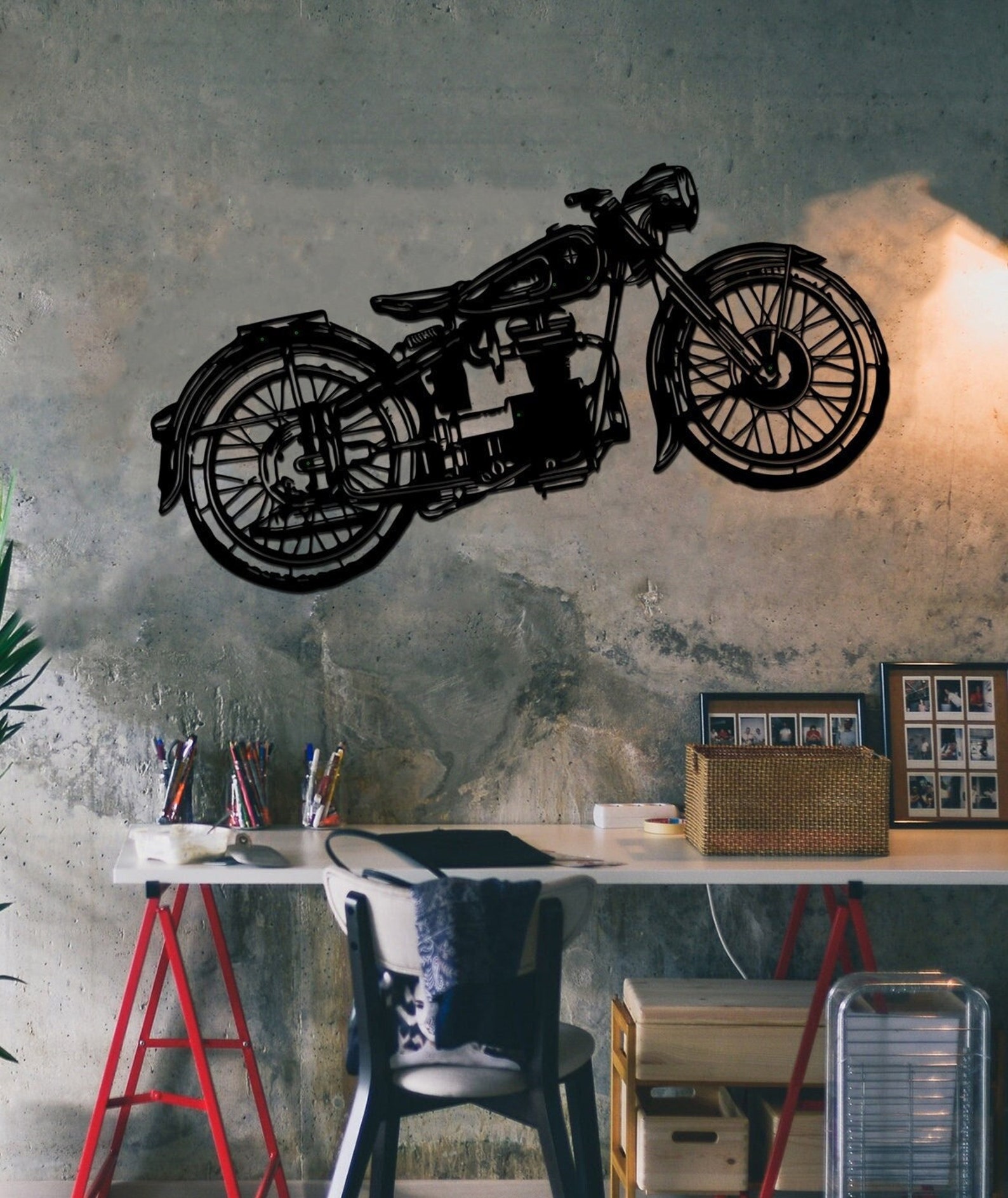 Motorcycle Metal Wall Art Harley Davidson Wall Hanging Etsy