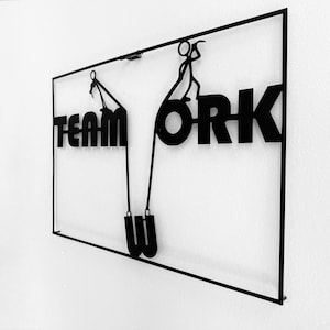 Teamwork Metal Wall Art: Modern Office Decor, Business Gift image 7