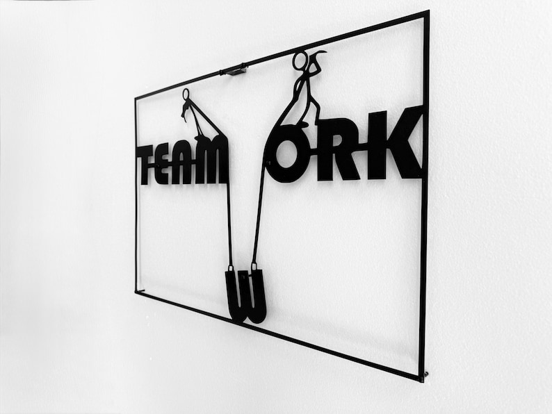 Teamwork Metal Wall Art: Modern Office Decor, Business Gift image 7