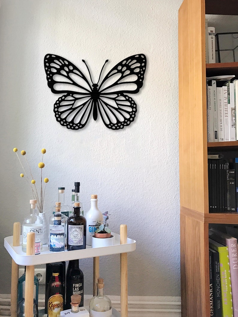 Butterfly Metal Wall Art, Wedding Gift, Metal Butterfly Wall Decor, Housewarming Gift, Metal Wall Hanging, Interior Design, Nature Wall Art image 4