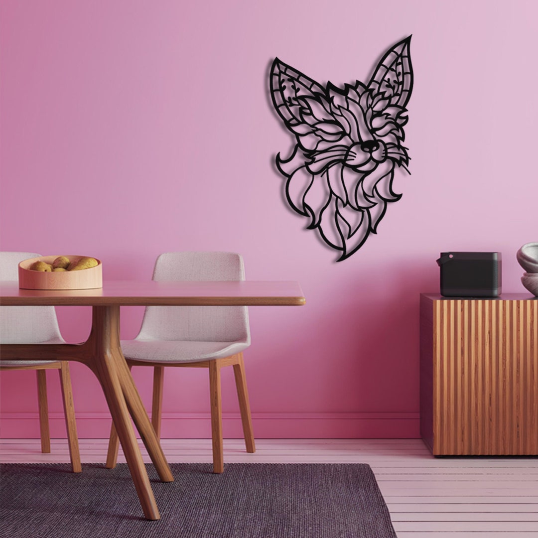 Fox Metal Wall Art Fox Decor Nursery Wall Decor Fox Wall Etsy