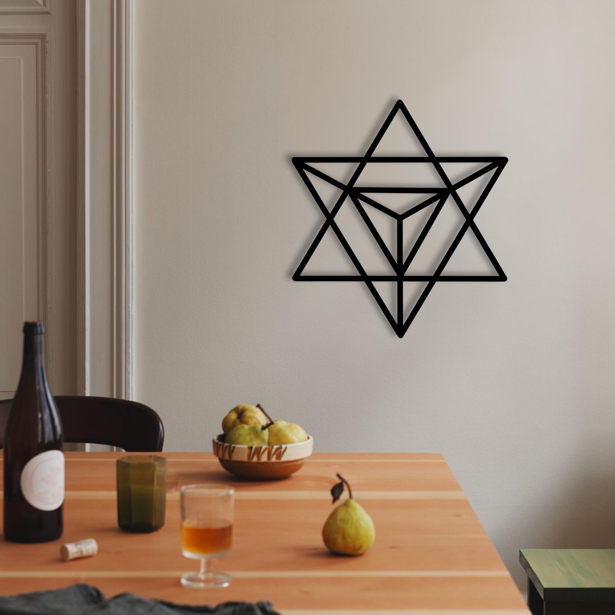 Merkaba Metal Wall Decor: Sacred Geometry Art, Pagan Symbol - Etsy