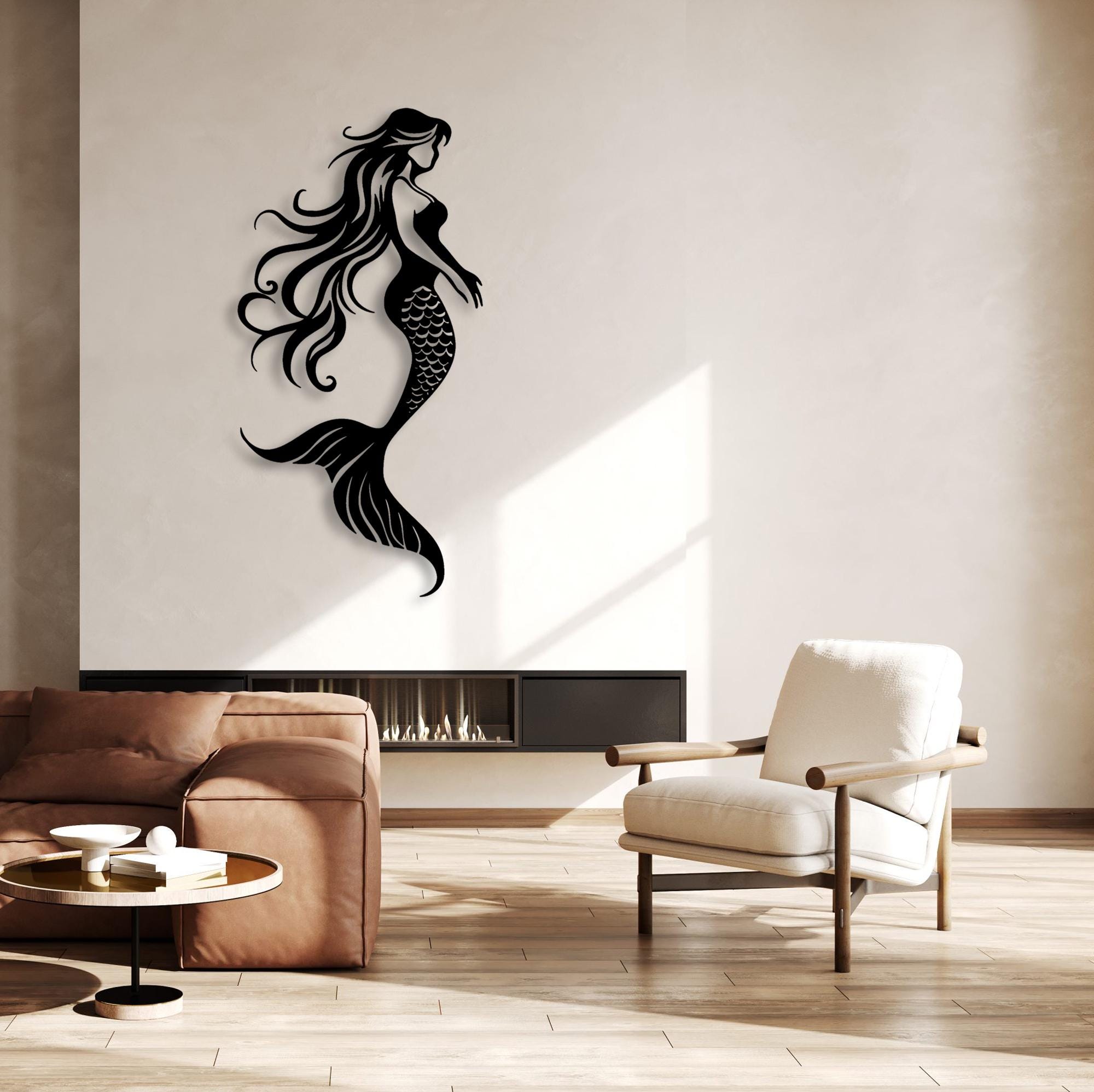 Go With The Flow Mermaid Wall Plaque - 7x8 Inch Coastal Beach Decor