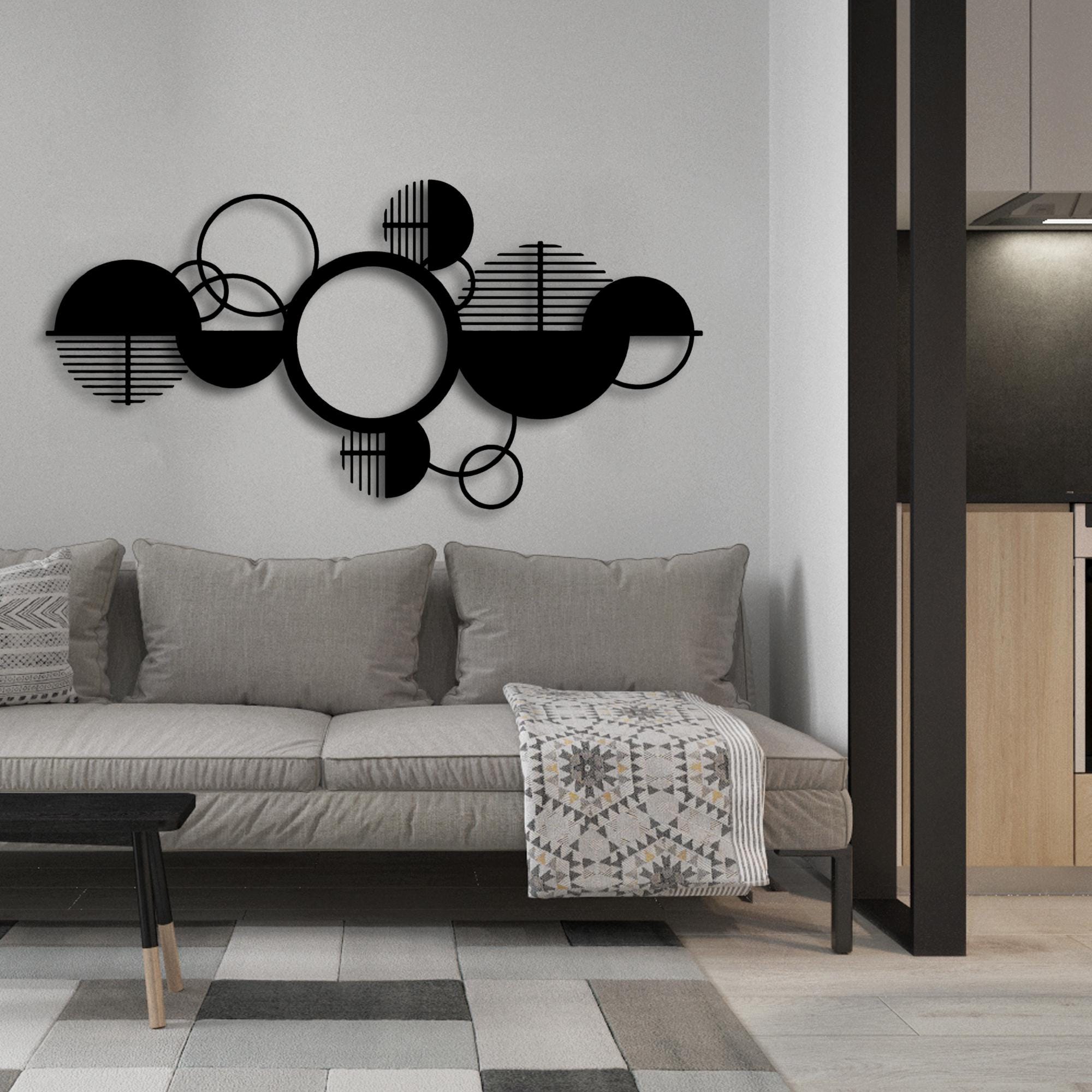 Geometric Metal Wall Art, Minimalist Line Decor, Modern Abstract ...