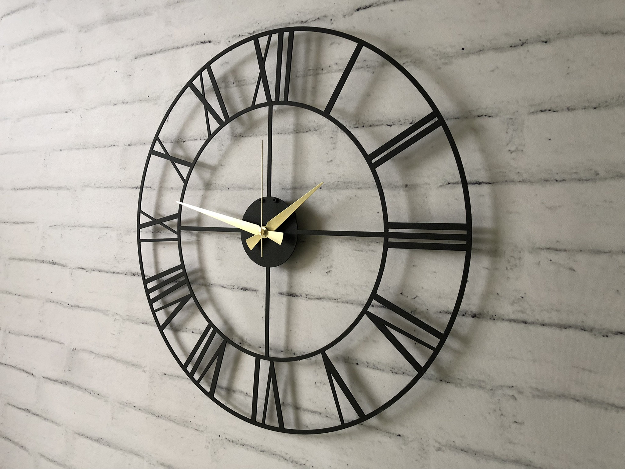 Metal Classy Wall Clock Metal Wall Clock With Roman Numerals Etsy