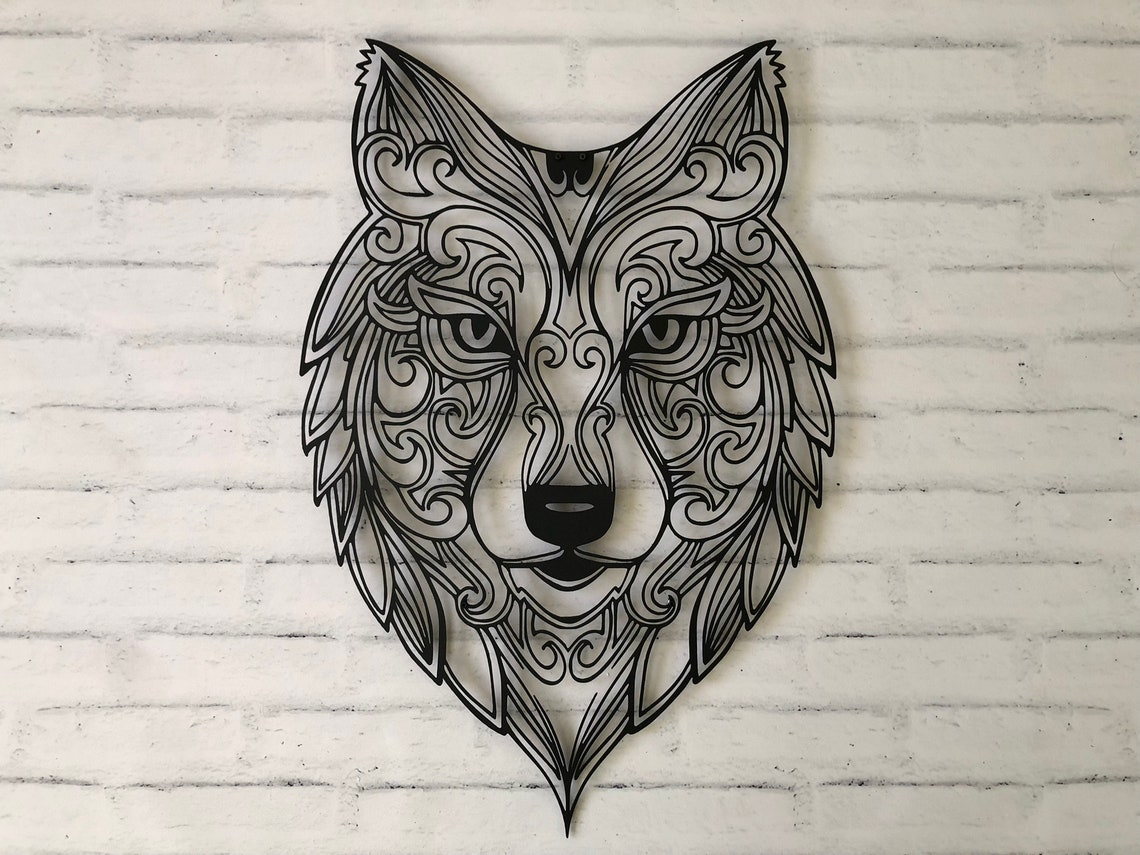 Wolf Metal Wall Art Metal Wolf Head Art Wolf Gifts Metal Etsy