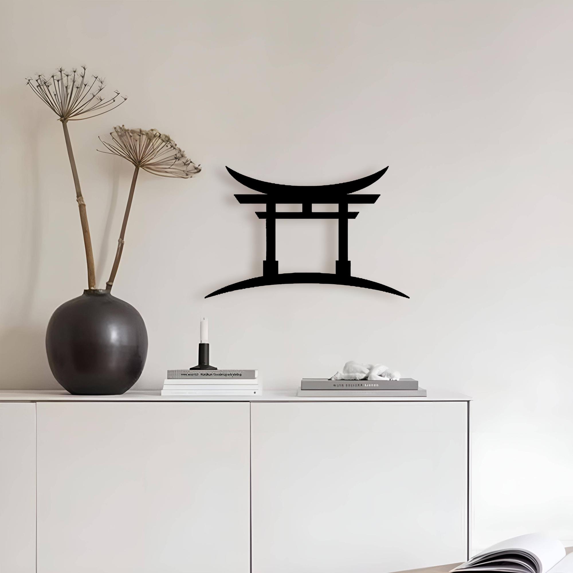 Japanese Torii Gate Metal Wall Art: Asian Home Decor - Etsy