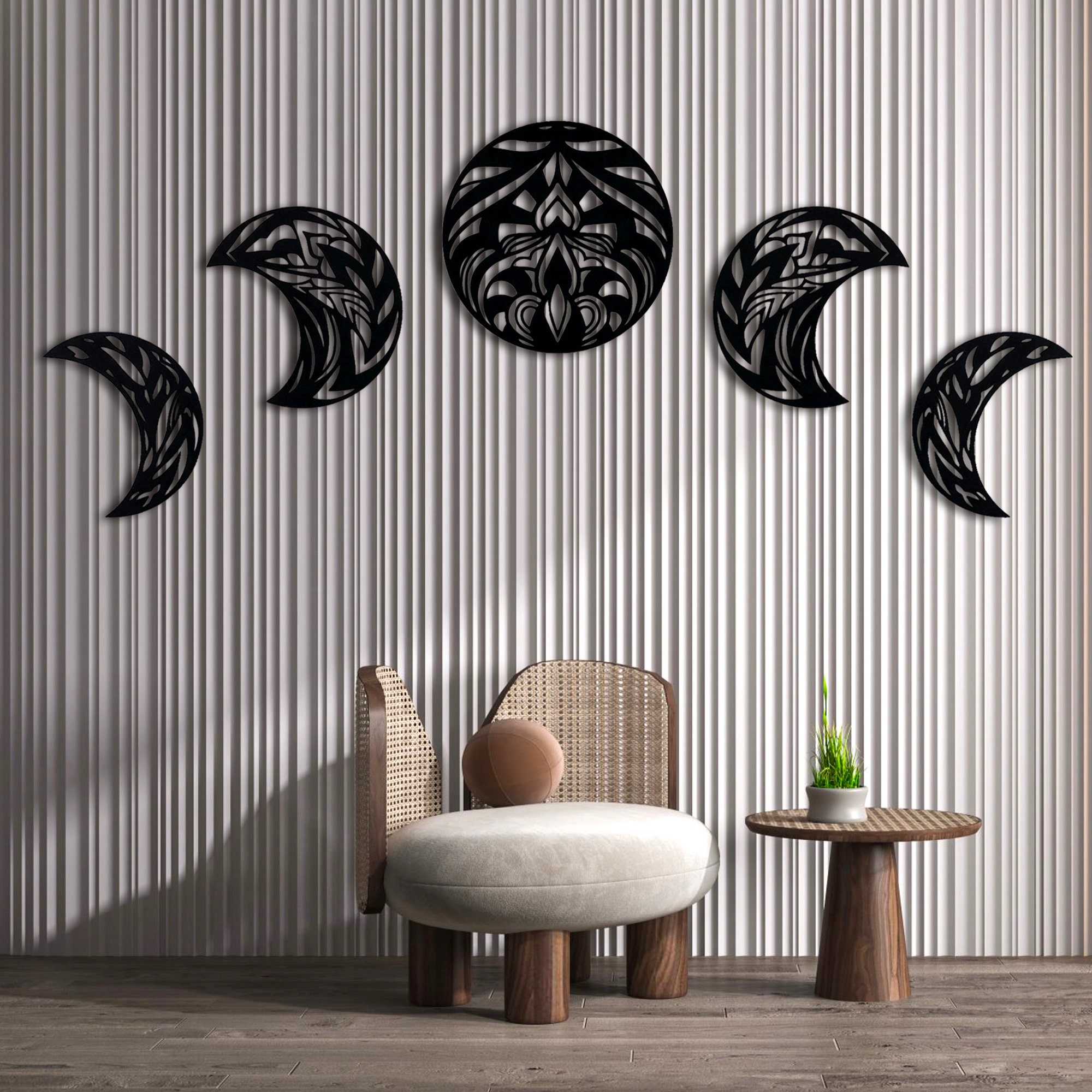 Moon Phase Metal Wall Art: Lunar Cycl...