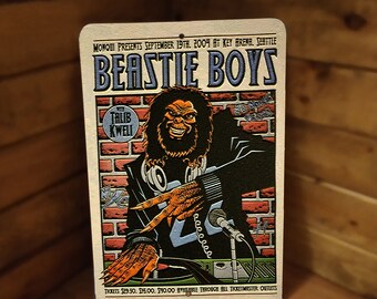 ⚫︎直筆サイン入り⚫︎ K-1 BEAST 2004 / 公式ポスター Beastie Boys 2004 Seattle Concert Poster on Metal Sign Plate 12