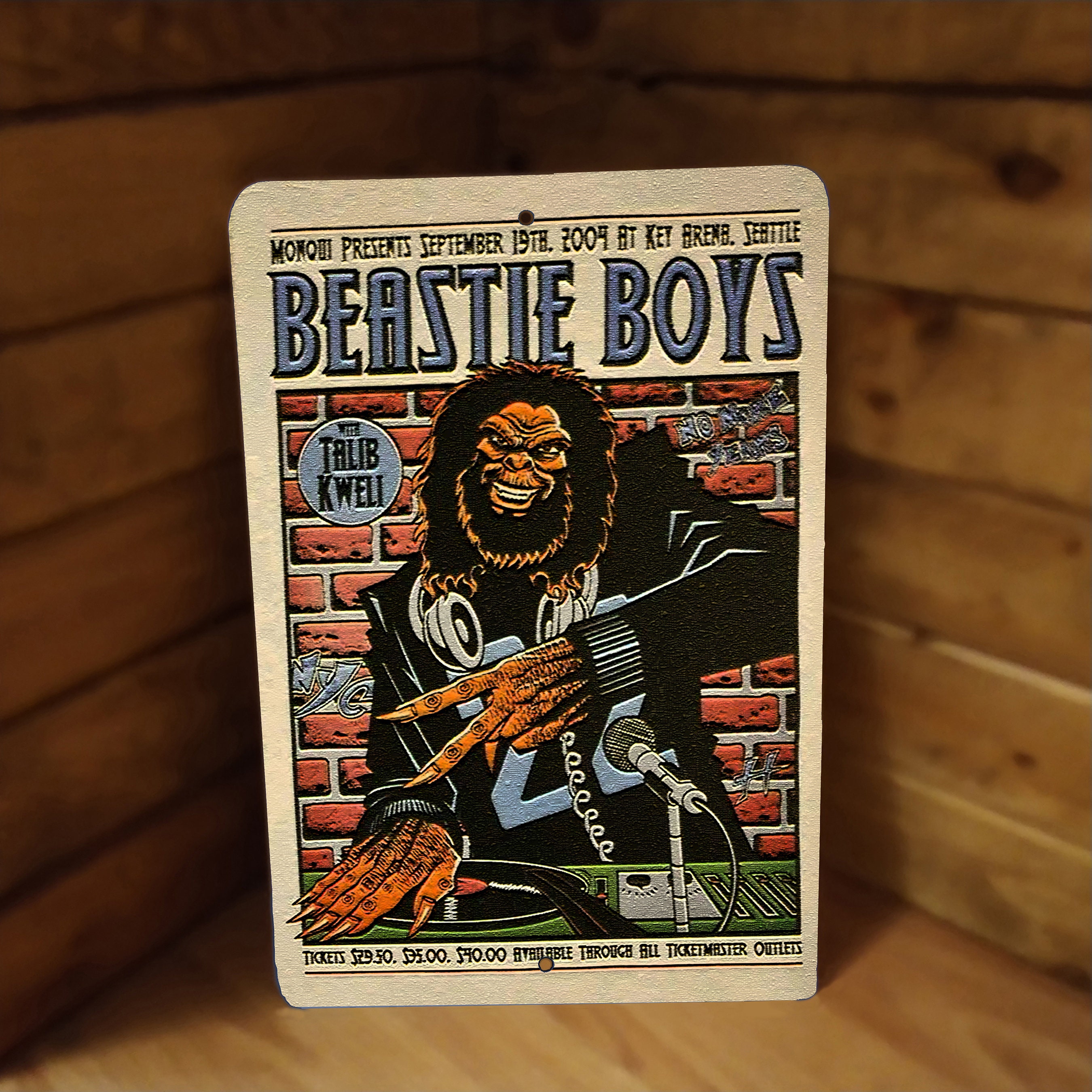 Beastie Boys 2004 Seattle Concert Poster on Metal Sign Plate 12