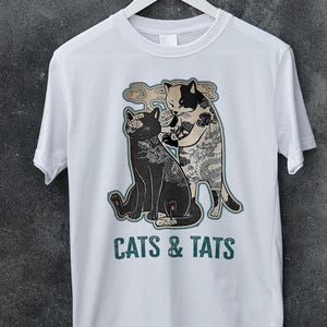 Cats & Tats Tattoo Cats, Japanese Tat T-Shirt, Unisex Tee for Tattoo Artists, Enthusiasts, and Cat Lovers