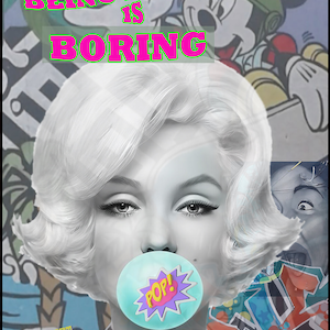 Marilyn Monroe Bubblegum Pop Art Graffiti Collage, &quot;Being Normal is Boring&quot; Metal Poster 12&quot; x 8&quot; Print