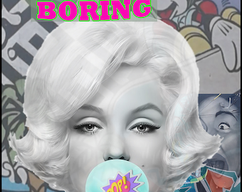 Arte de graffiti de chicle de Marilyn Monroe, póster metálico impreso (12x8)
