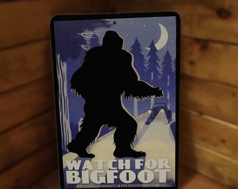 Surveillez la décoration murale en métal de Bigfoot National Sasquatch Preservation