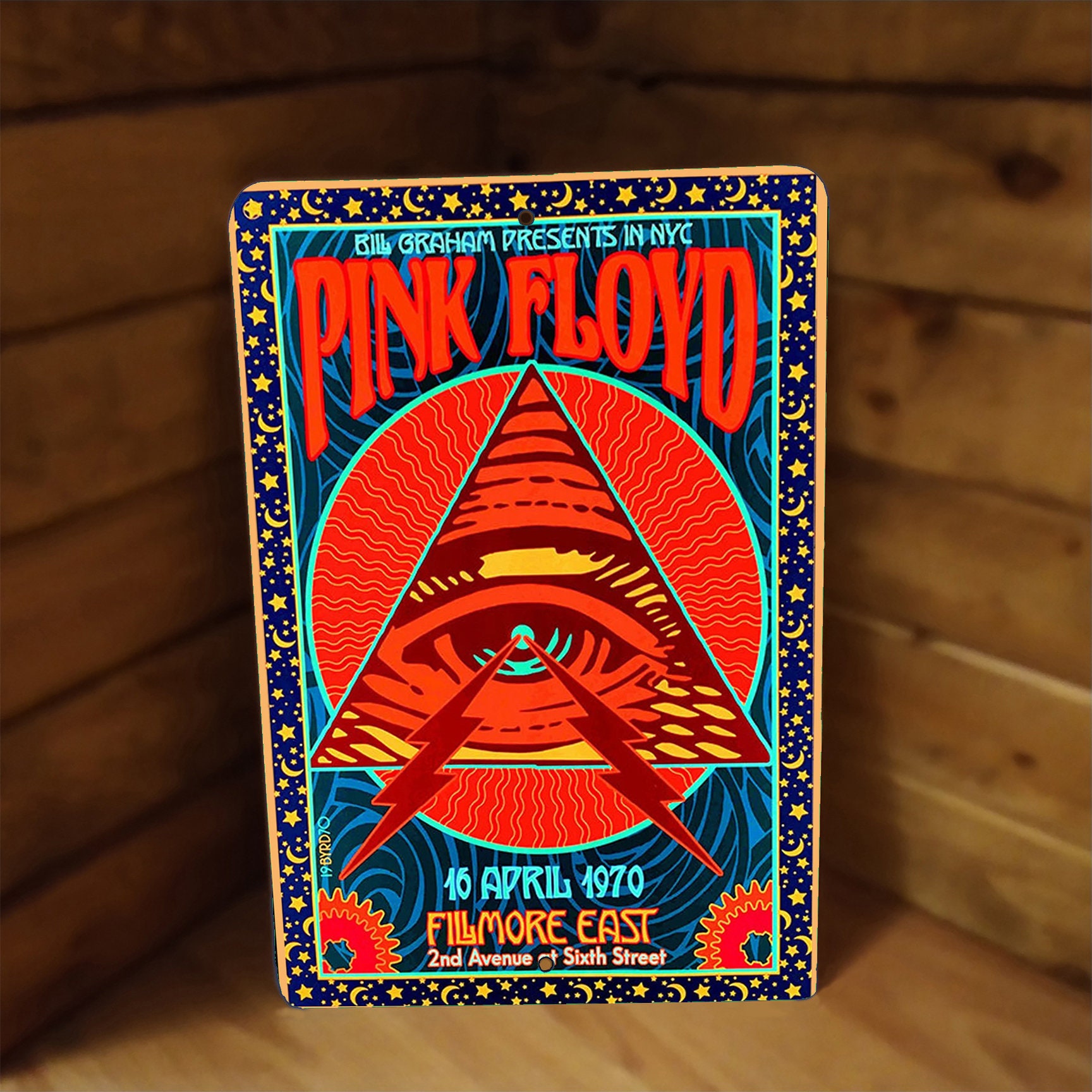 Vintage Pink Floyd Metal Concert Poster April 1970 Flimore NYC