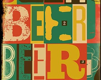 Letrero de cerveza de metal con letras para bar, pub, sala de reuniones, 30 x 20 cm