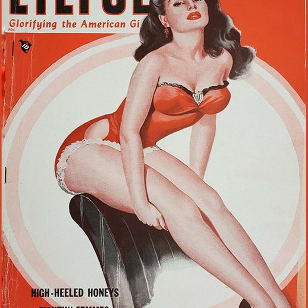 Eyeful Magazine Cover Print Peter Driben Classic Pinup Girl, Metal Sign 12 x 8 inches