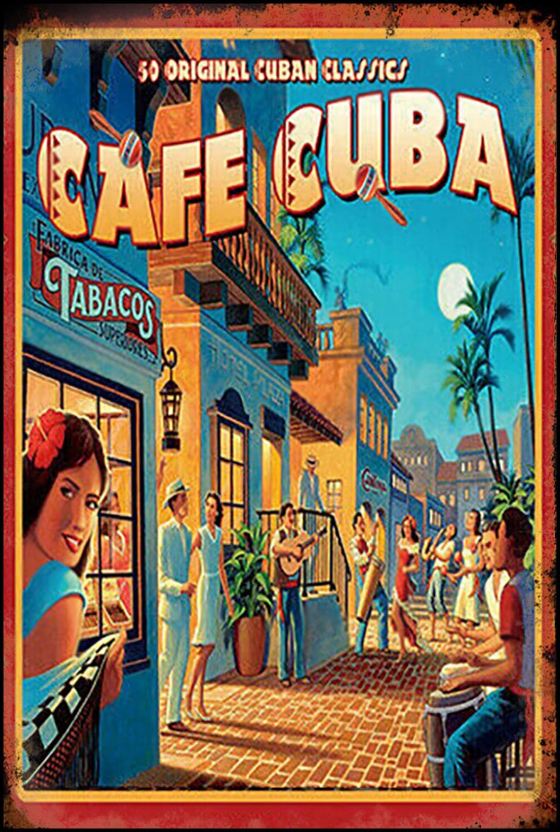 Cafe Cuba Color Art on Metal Poster Sign - Etsy