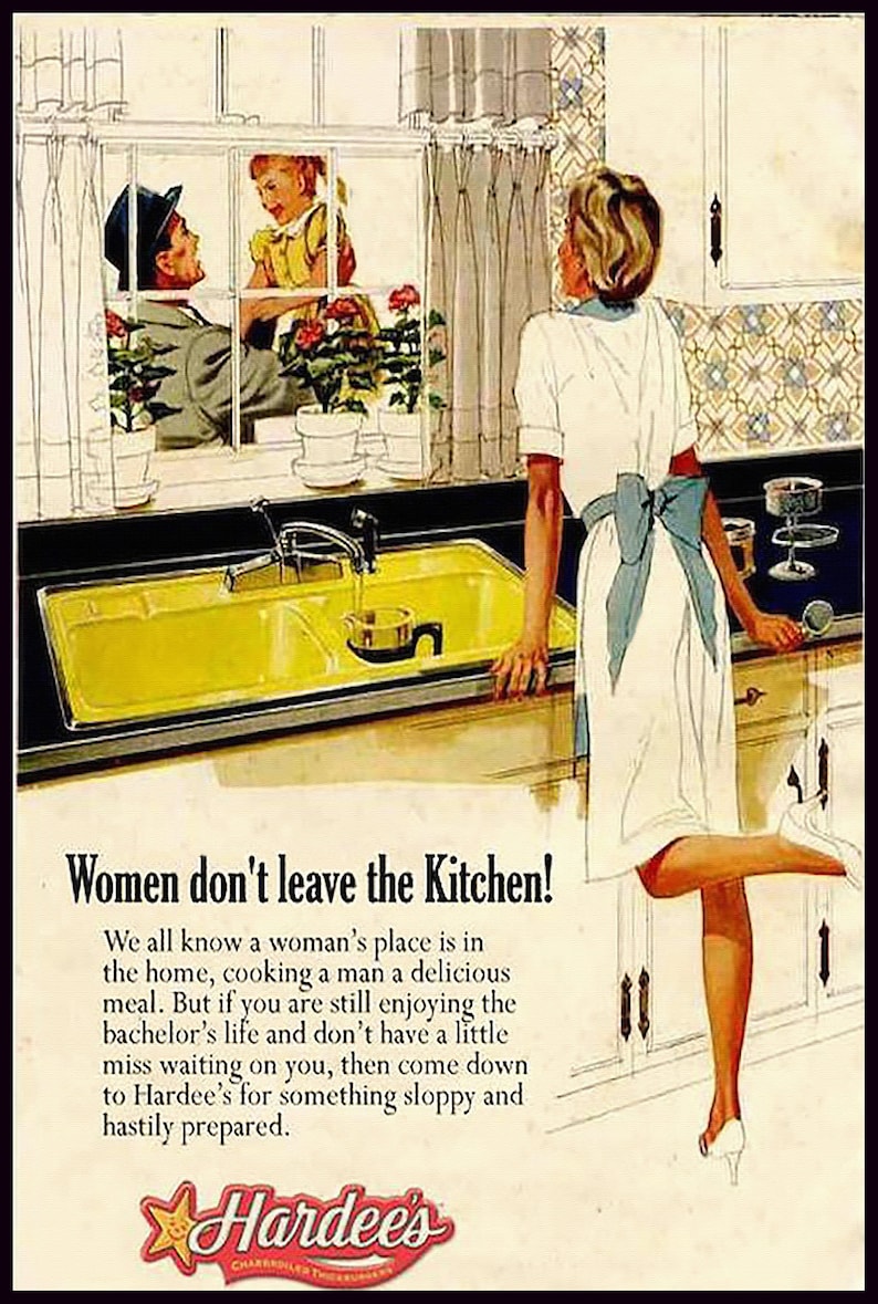 Politically Incorrect Vintage 1950s Hardees Magazine Ad Print on Metal ...