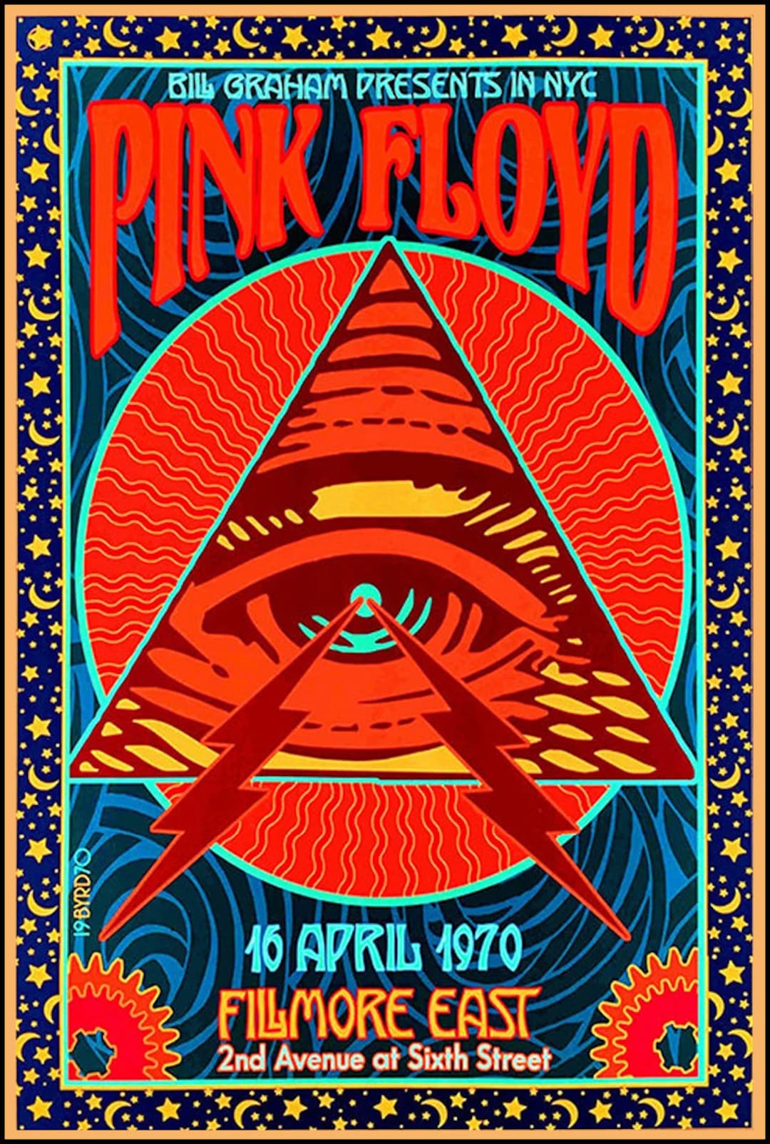 Vintage Pink Floyd Metal Concert Poster April 1970 Flimore NYC new
