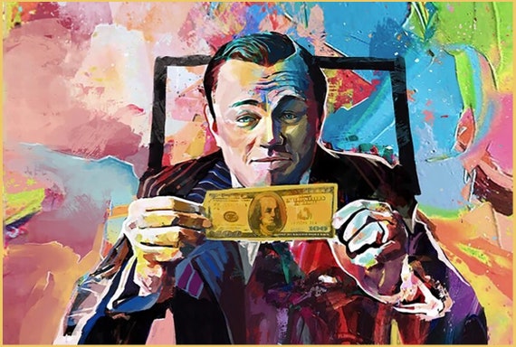 Custom Art Wolf of Wall Street Oil Texture Metal Poster - Etsy