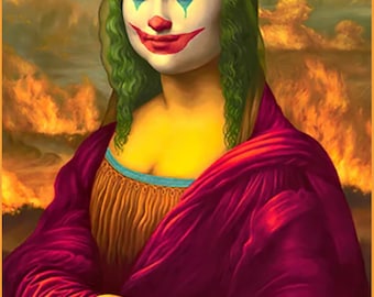Mona Lisa Joker Smoker Wall Art Metal Sign