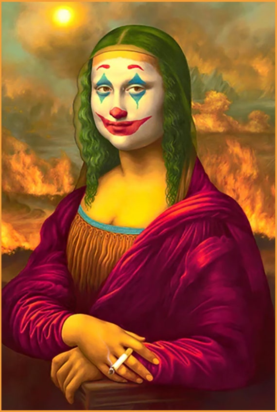 Mona Lisa Joker Smoker Wall Art Metal Sign - Etsy 日本