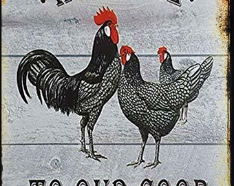SKYC Targa Metallica Vintage – Welcome To Our Coop – Insegna Da Parete Rustica 20x30 Cm Per Cucina O Garage