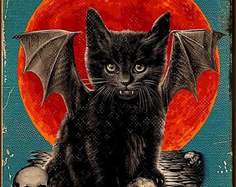 Rebel Black Bat Cat Metal Wall Art - Don't Tell Me What to Do