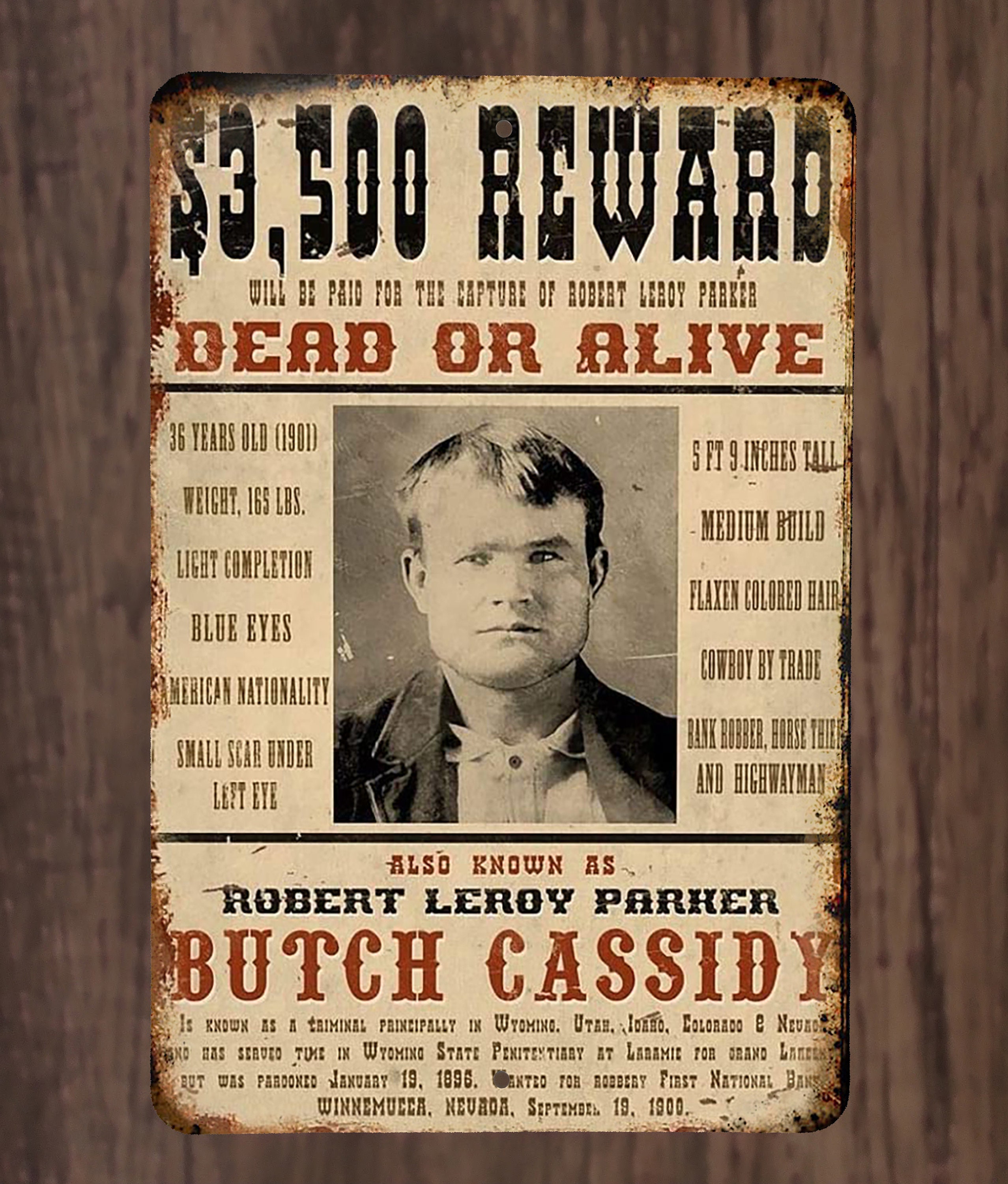 Butch Cassidy Novelty Wanted Poster 12