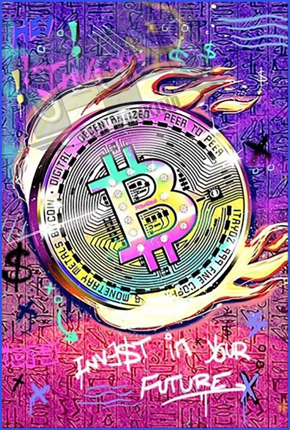 Bitcoin Crypto Pop Art All Metal Poster Sign - Etsy