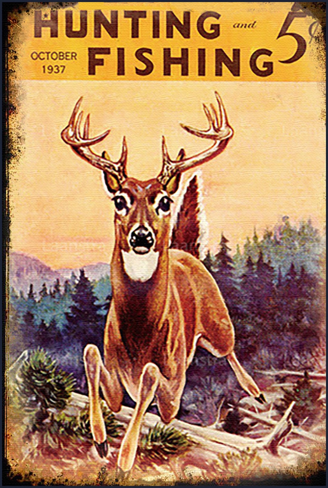 4673 Deer And Fascinator Poster Print- Funky Fab (18 X Deer And Fascinator Poster Print - Funky Fab (18 X 4673 main image 4