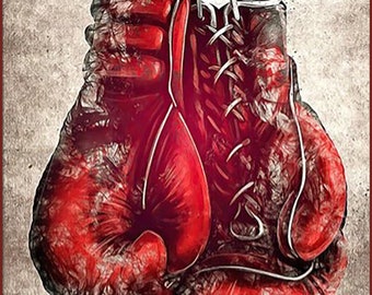 Boxing Gloves Wall Art Metal Poster