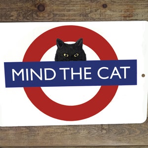 Póster metálico de gato negro, gato esmoquin, británico de pelo corto (a elegir)