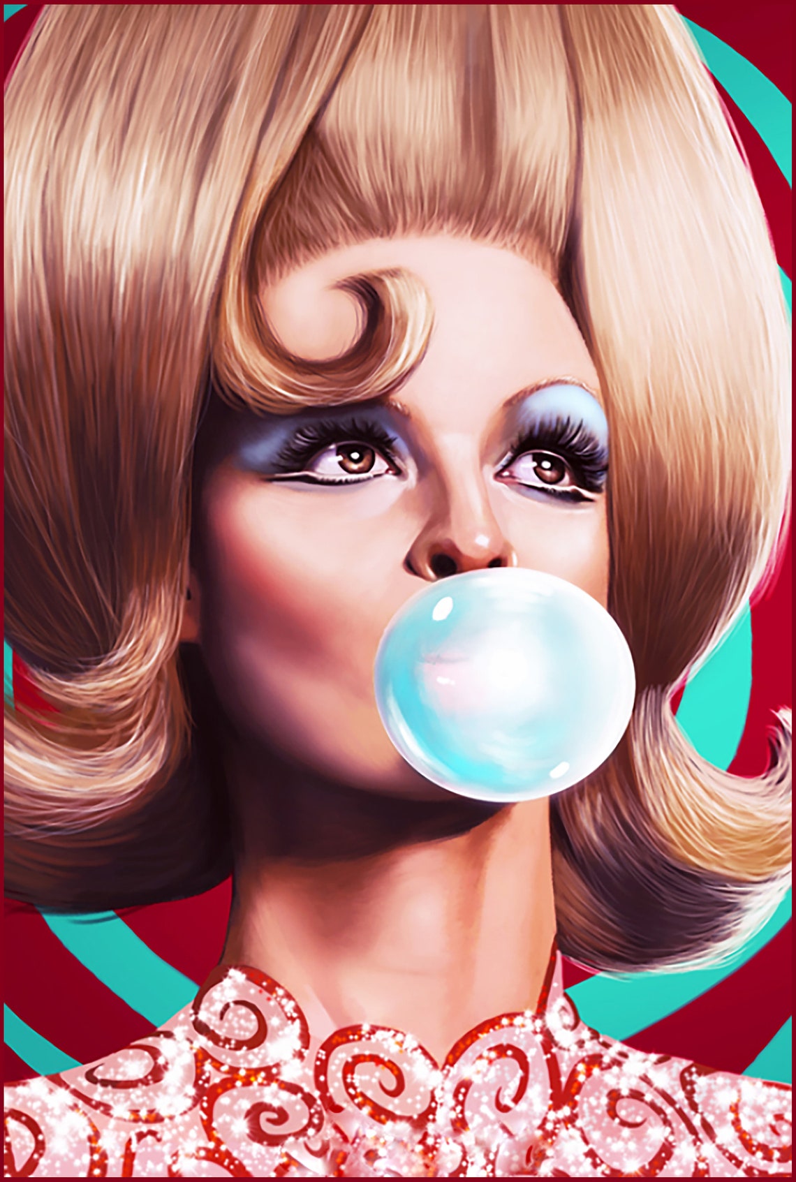 Mars Attacks Martian Alien Girl Illustrated Artwork Metal Etsy