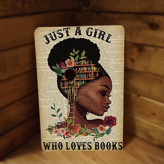 Bibliophile: Just A Girl Who Loves Books Metal Poster Wall Art