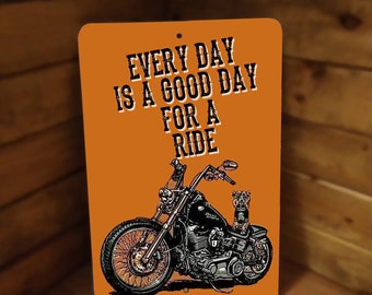 Harley Motorcycle Biker Sign for Mancave, Garage, Club, House, Bar 12 x 8 inches